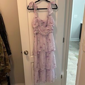 ASTR Floral Layered Dress with Tie Straps